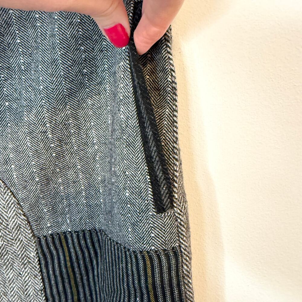Free People x Sandrine Rose Herringbone Worker Patchwork Pants Tokyo Size 26 New - Picture 7 of 16